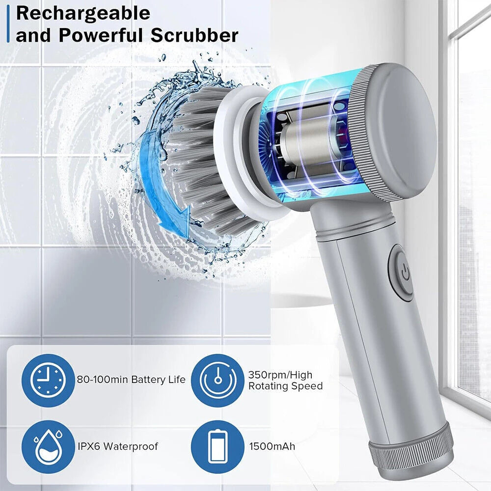 Kabellose Reinigungsbürste — Turbo-Scrubber, Wiederaufladbar