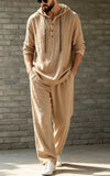 Herren Leinen-Set — Hoodie & Hose, Loose Fit
