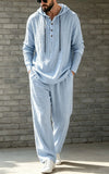 Herren Leinen-Set — Hoodie & Hose, Loose Fit