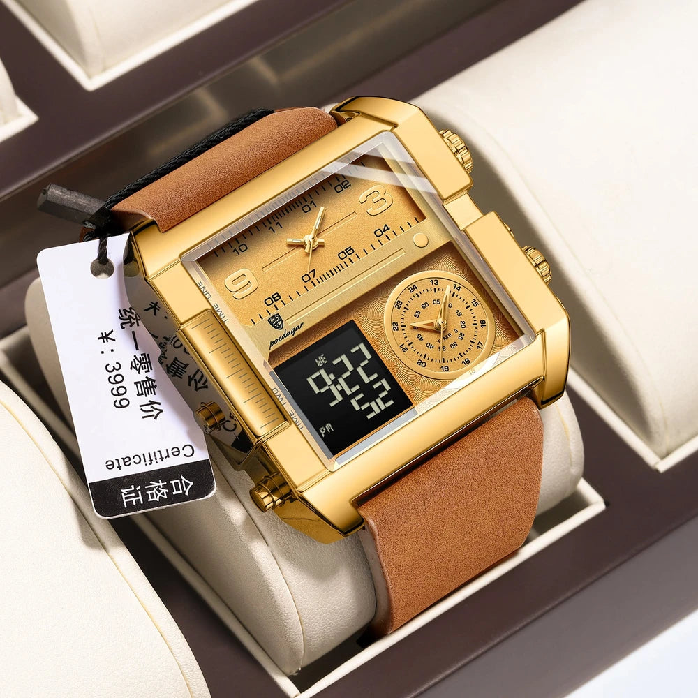Herren Digital-Analog Quarzuhr — Wasserdicht bis 50m