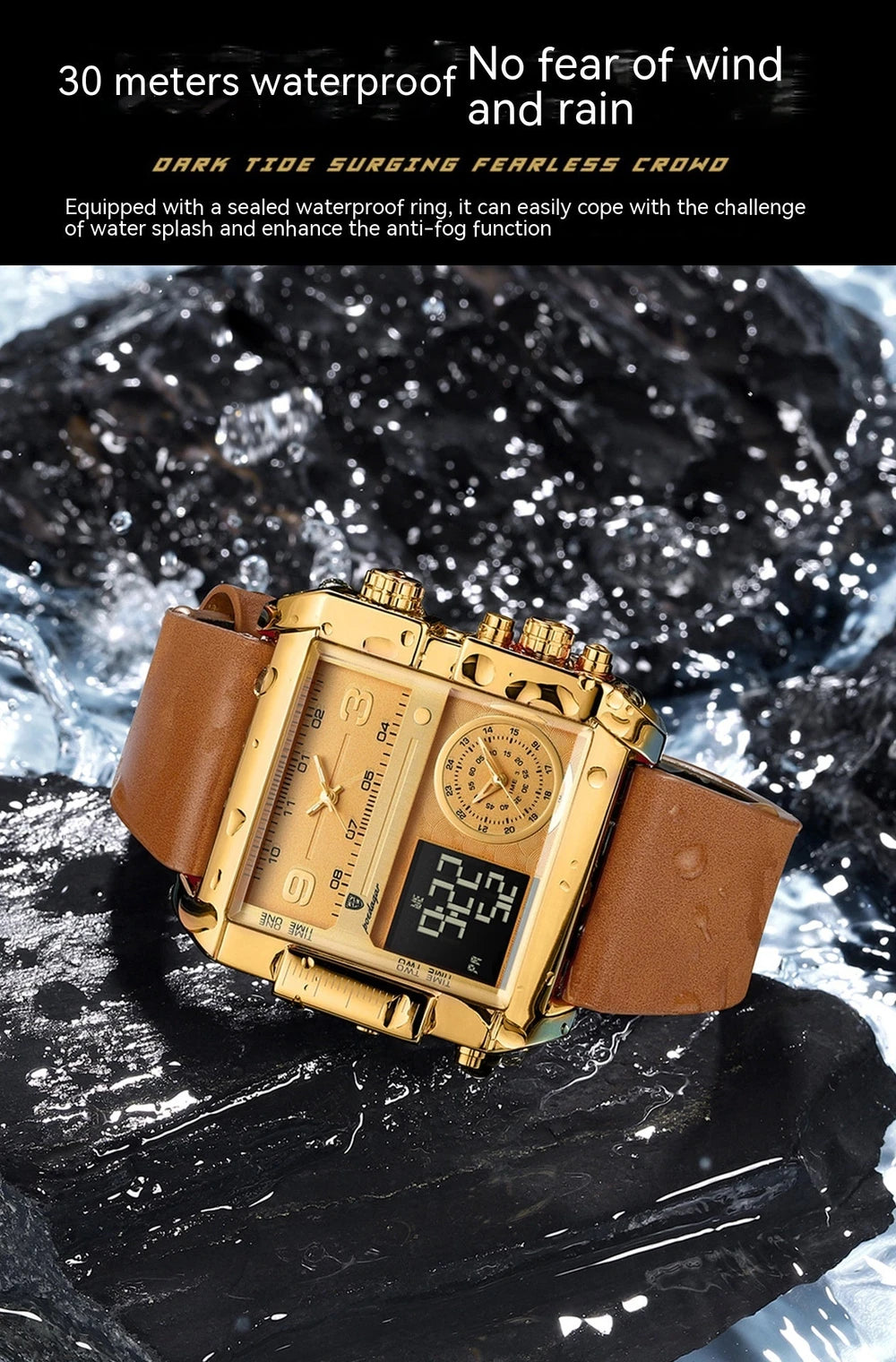 Herren Digital-Analog Quarzuhr — Wasserdicht bis 50m