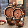 Partner-Armbanduhr aus Holz — mit Kalenderanzeige