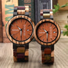 Partner-Armbanduhr aus Holz — mit Kalenderanzeige
