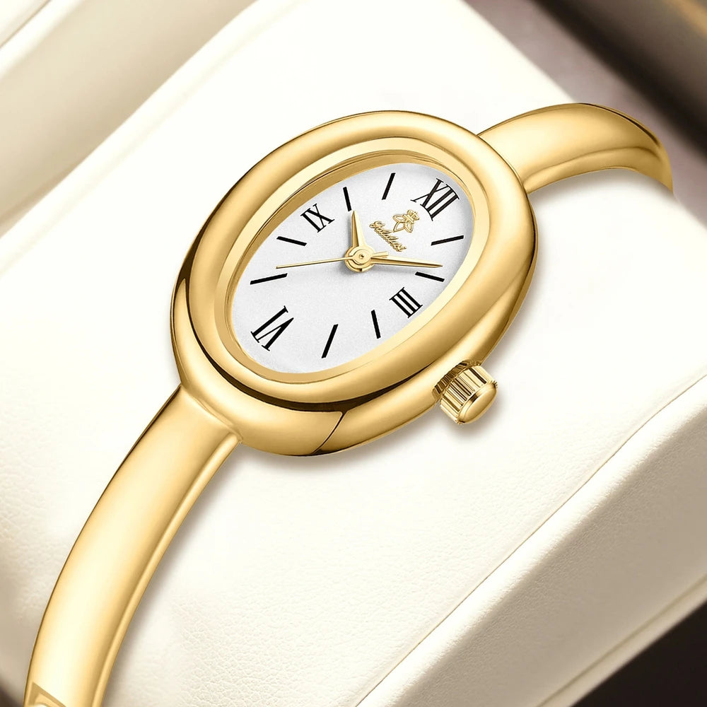 Damen Quarzuhr — Oval & Vielseitig, Retro-Design