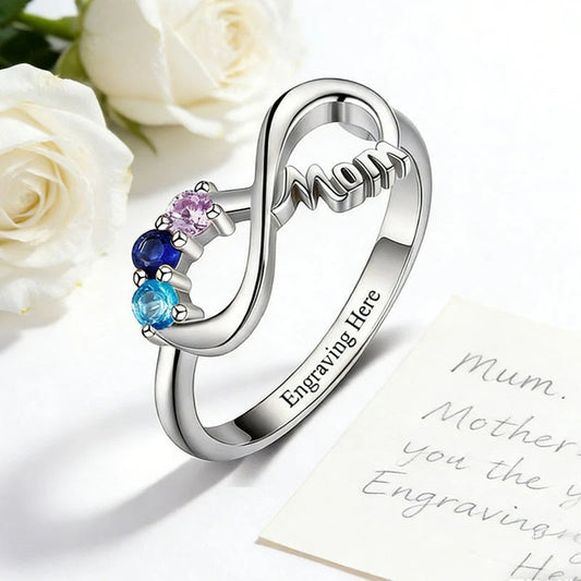 Ring mit Zirkonia — Unendlichkeitssymbol, Vergoldet