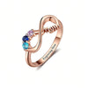 Ring mit Zirkonia — Unendlichkeitssymbol, Vergoldet