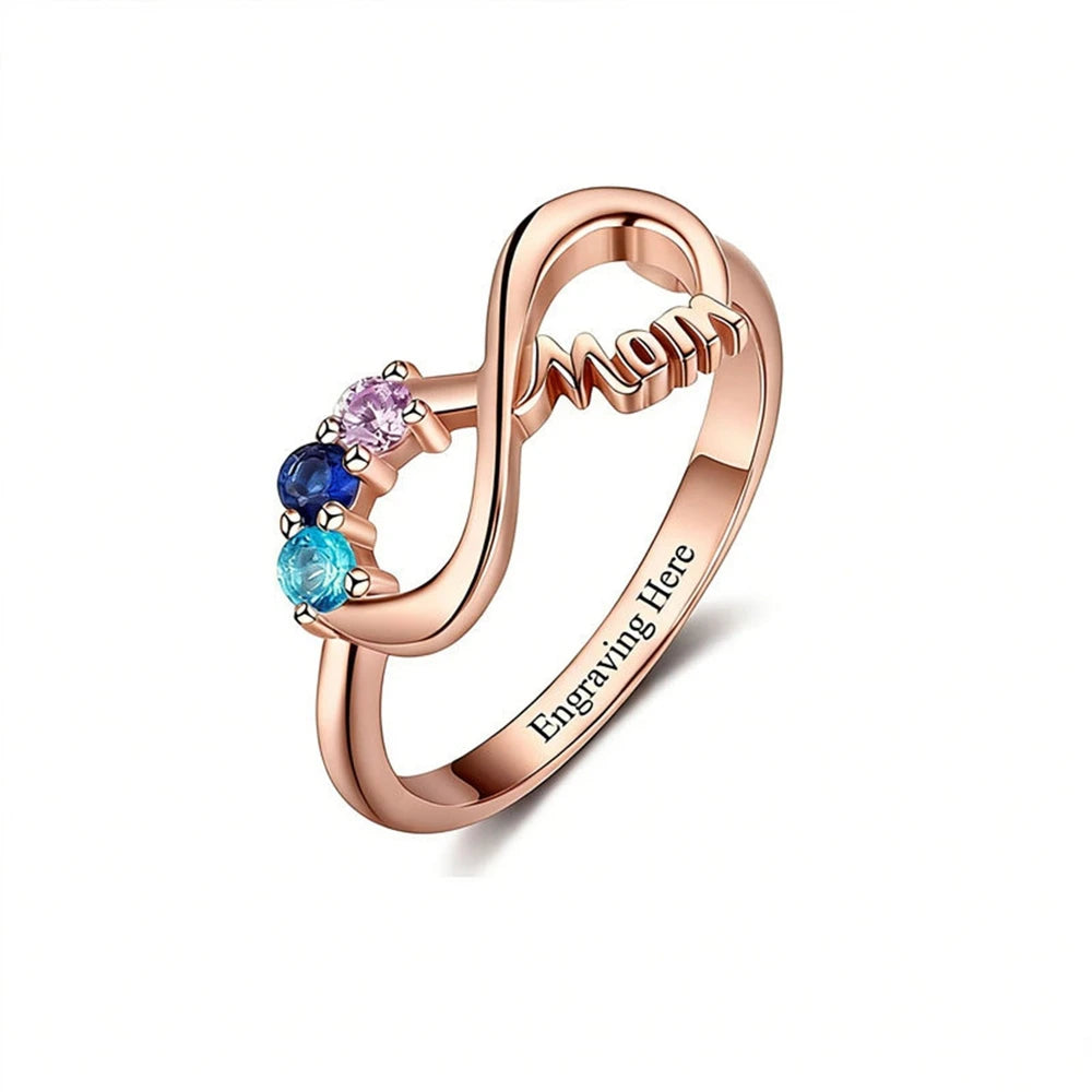 Ring mit Zirkonia — Unendlichkeitssymbol, Vergoldet
