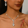Schmuckset mit Strass — Herz-Halskette & Ohrringe