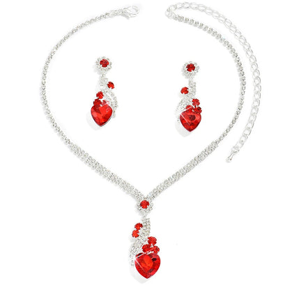 Herz-Schmuckset mit Strass