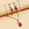 Schmuckset mit Strass — Herz-Halskette & Ohrringe
