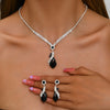 Schmuckset mit Strass — Herz-Halskette & Ohrringe