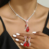 Schmuckset mit Strass — Herz-Halskette & Ohrringe