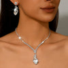 Schmuckset mit Strass — Herz-Halskette & Ohrringe
