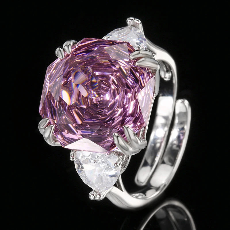 3-teiliges Schmuckset mit Zirkonia — Rosé, Blumendesign