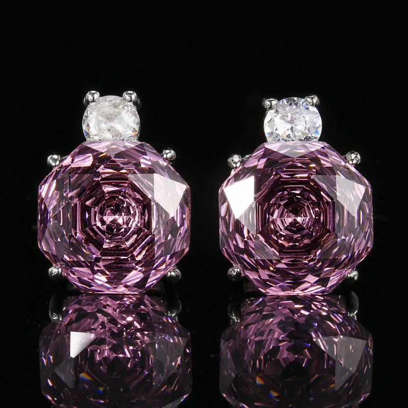 3-teiliges Schmuckset mit Zirkonia — Rosé, Blumendesign