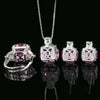 3-teiliges Schmuckset mit Zirkonia — Rosé, Blumendesign