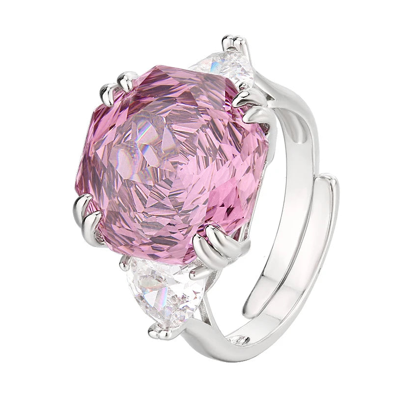 3-teiliges Schmuckset mit Zirkonia — Rosé, Blumendesign