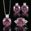 3-teiliges Schmuckset mit Zirkonia — Rosé, Blumendesign