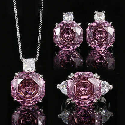 Rosé Schmuckset 3-teilig Blume
