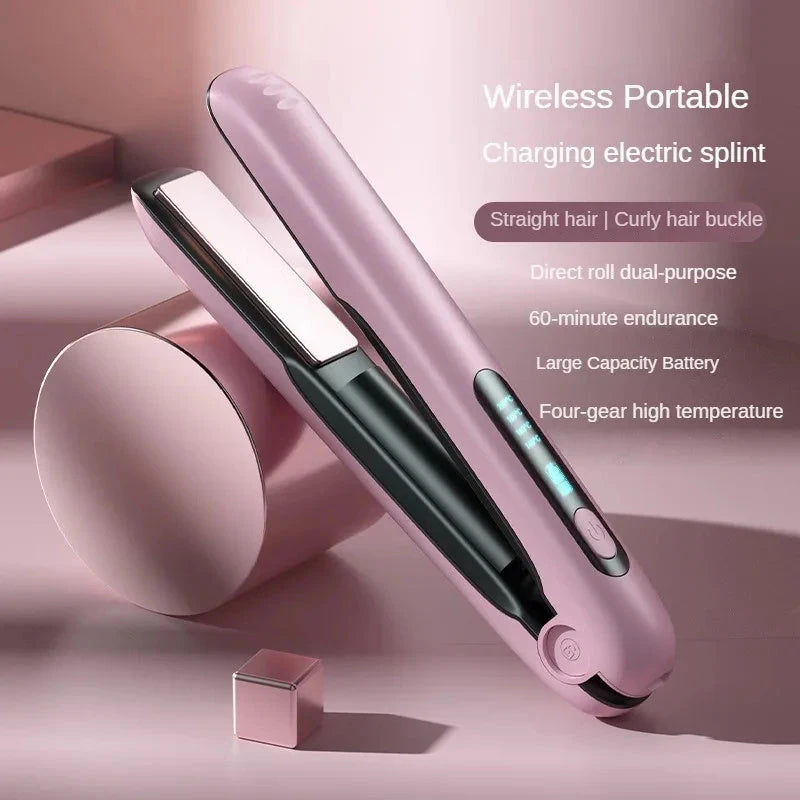 Kabelloser Haarglätter — 2-in-1 Glätten & Locken, USB Wiederaufladbar