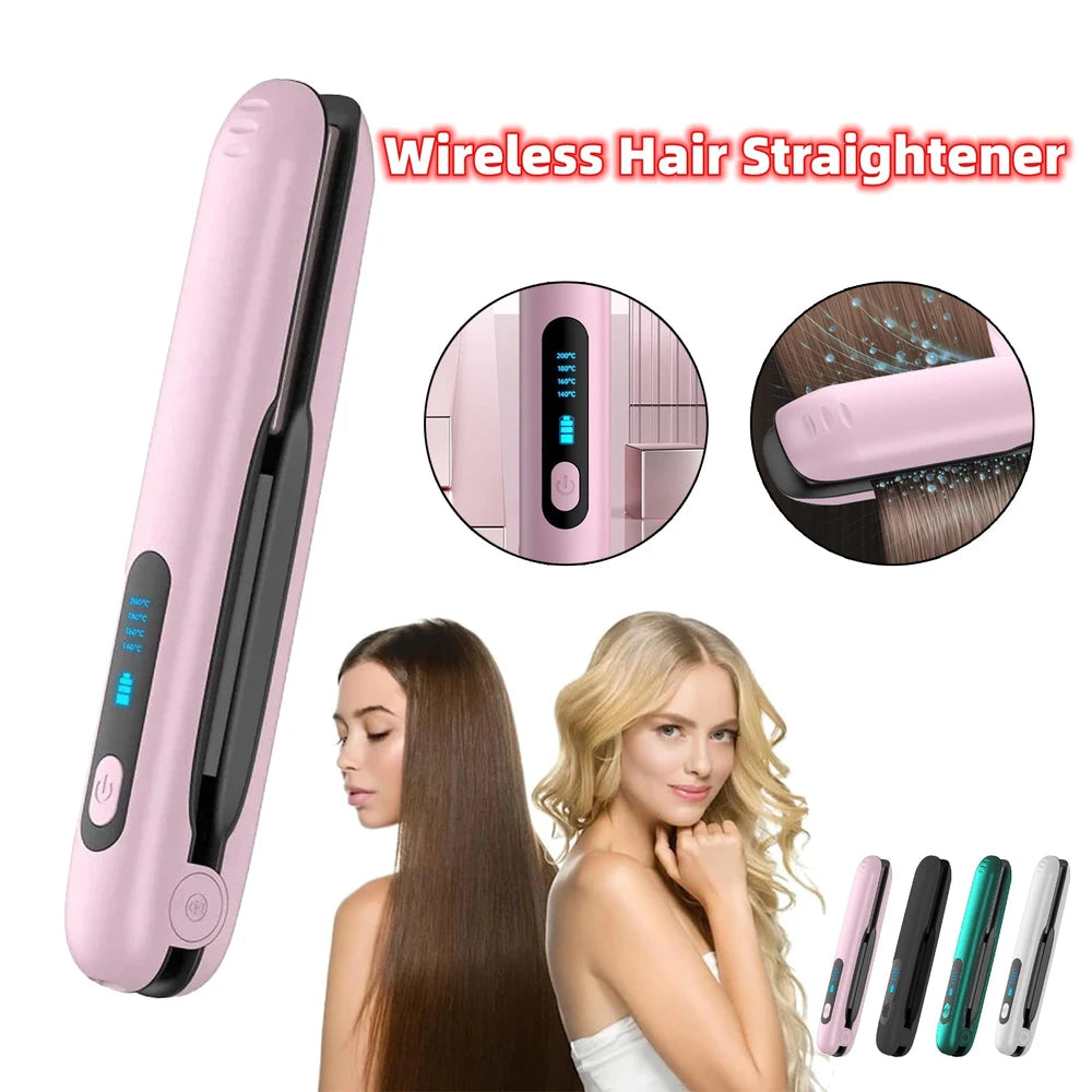 Kabelloser Haarglätter — 2-in-1 Glätten & Locken, USB Wiederaufladbar