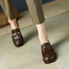 Damen Vintage Loafer aus Leder — Blockabsatz