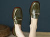 Damen Vintage Loafer aus Leder — Blockabsatz