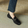 Damen Vintage Loafer aus Leder — Blockabsatz