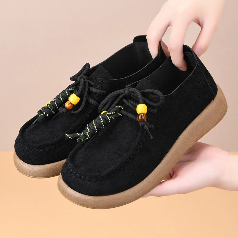 Damen Vintage Flats — Flacher Absatz, Herbst-Design