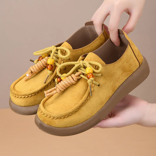Damen Vintage Flats — Flacher Absatz, Herbst-Design