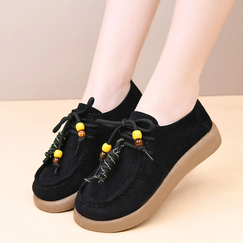Damen Vintage Flats — Flacher Absatz, Herbst-Design