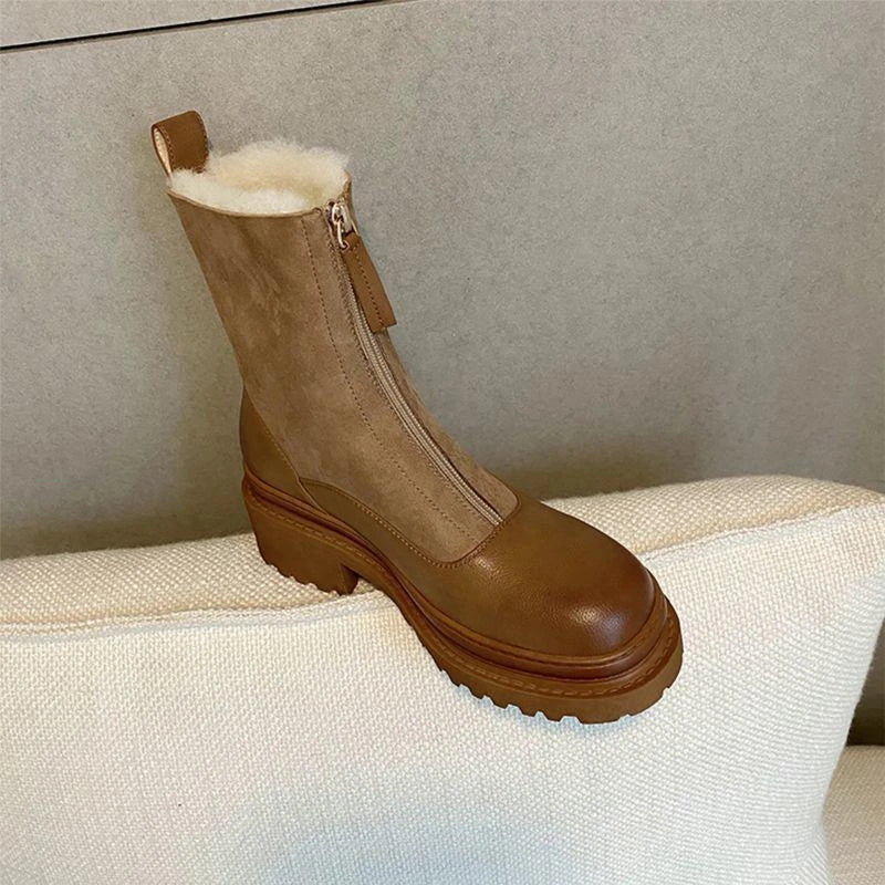 Damen Ankle Boots — Gefüttert, Chunky Sohle
