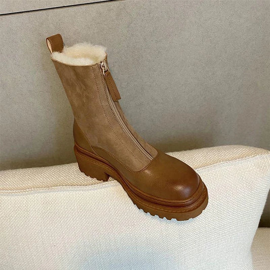 Damen Ankle Boots — Gefüttert, Chunky Sohle
