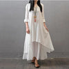 Baumwoll-Leinen Midikleid — Lockere Passform