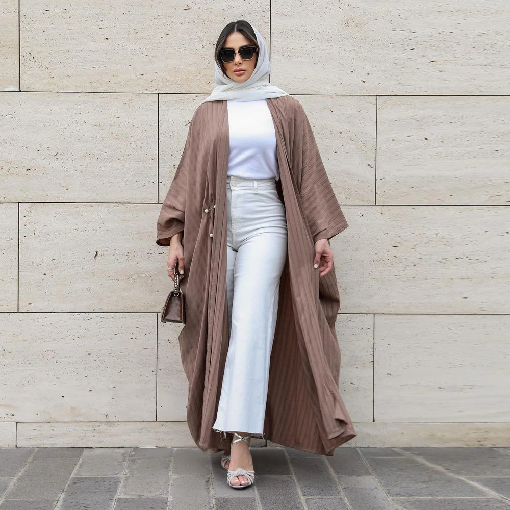 Gestreifte Modische Abaya Strickjacke