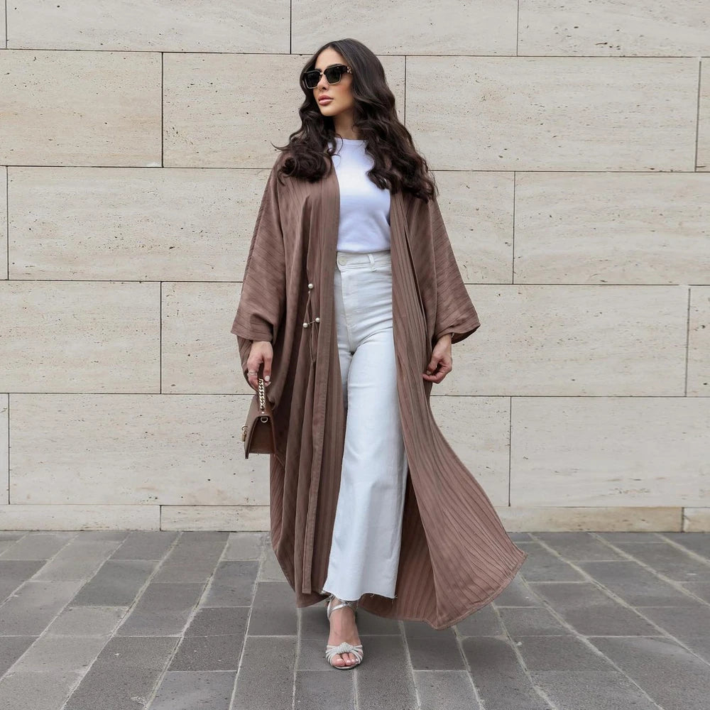 Gestreifte Modische Abaya Strickjacke