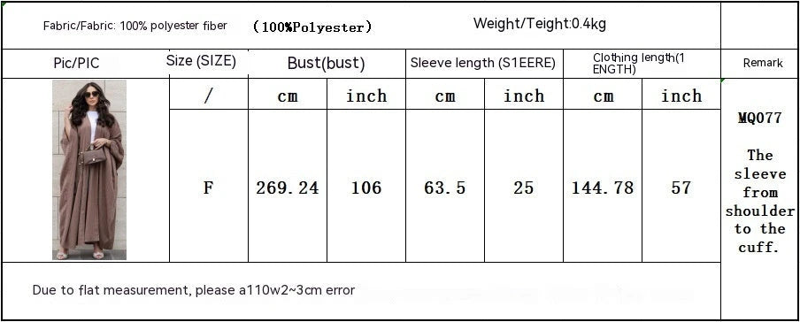 Gestreifte Modische Abaya Strickjacke