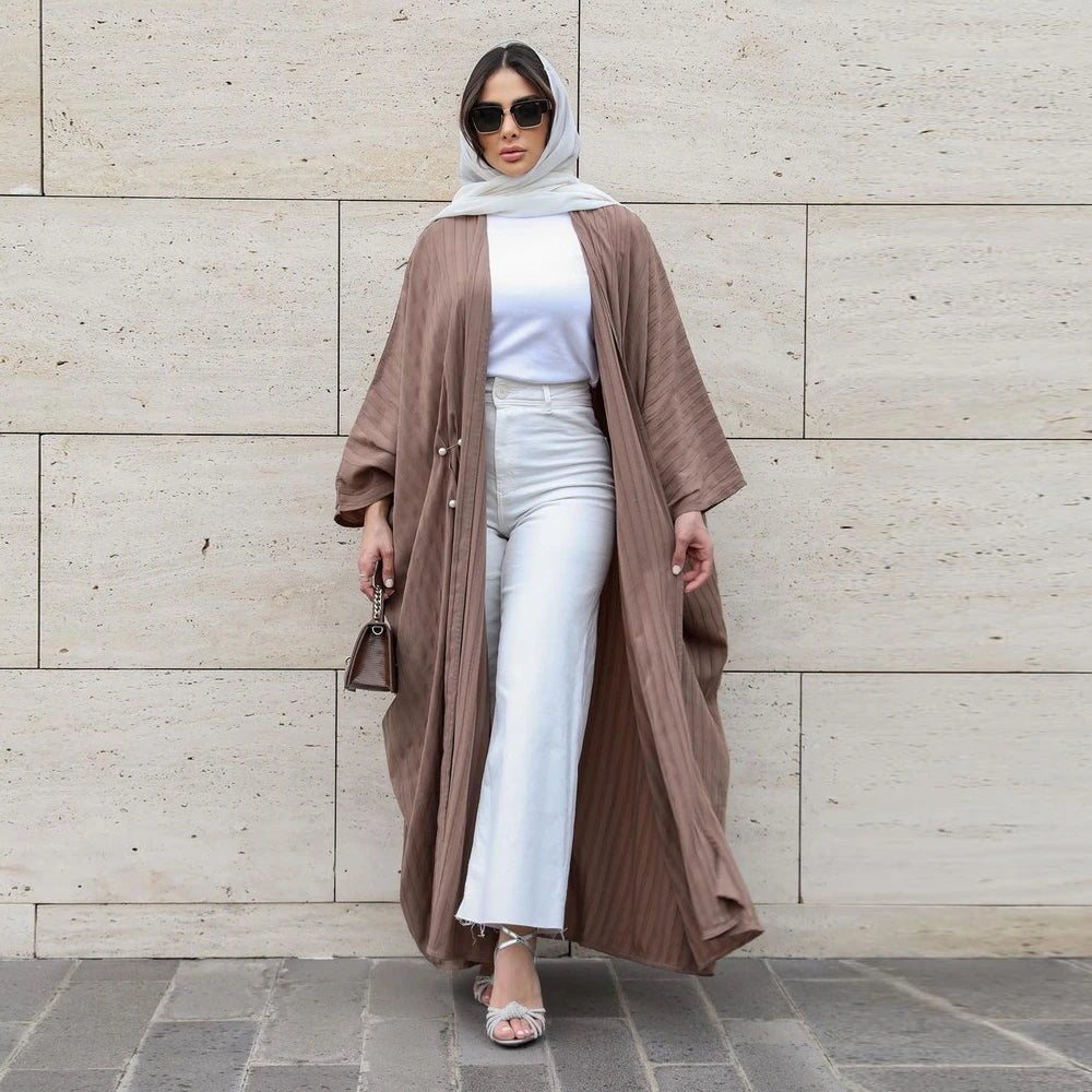 Gestreifte Modische Abaya Strickjacke