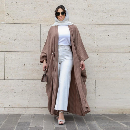 Gestreifte Modische Abaya Strickjacke