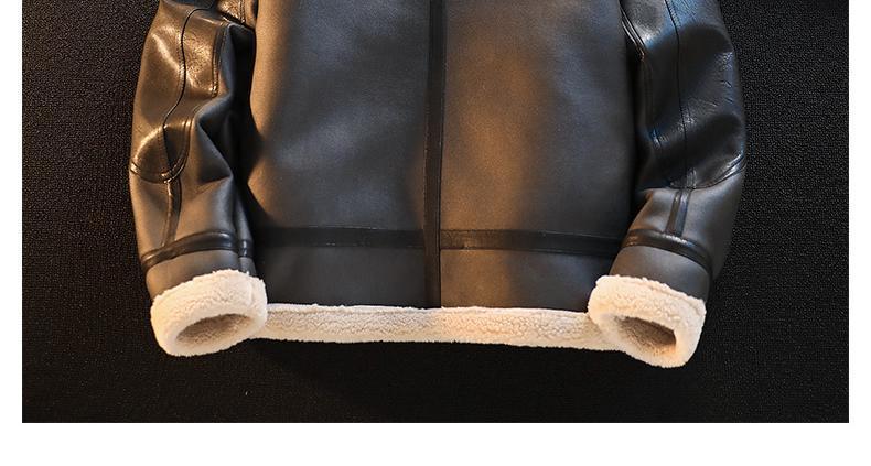 Gefütterte Lederjacke aus Baumwolle