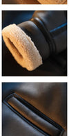 Gefütterte Lederjacke aus Baumwolle