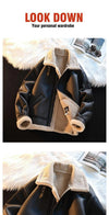 Gefütterte Lederjacke aus Baumwolle