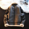 Gefütterte Lederjacke aus Baumwolle