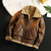 Gefütterte Lederjacke aus Baumwolle