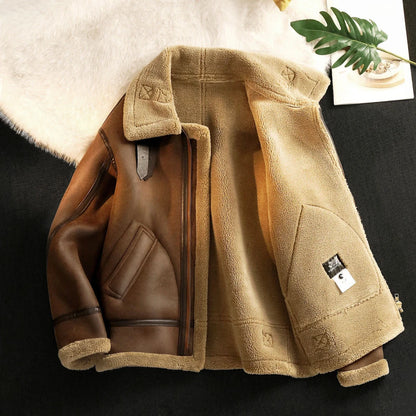 Gefütterte Kunstlederjacke