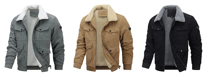 Gefütterte Winter Fleecejacke mit Taschen