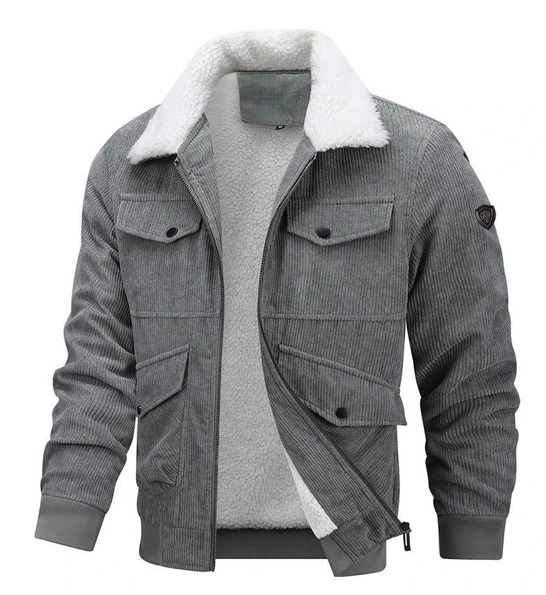 Gefütterte Winter Fleecejacke mit Taschen