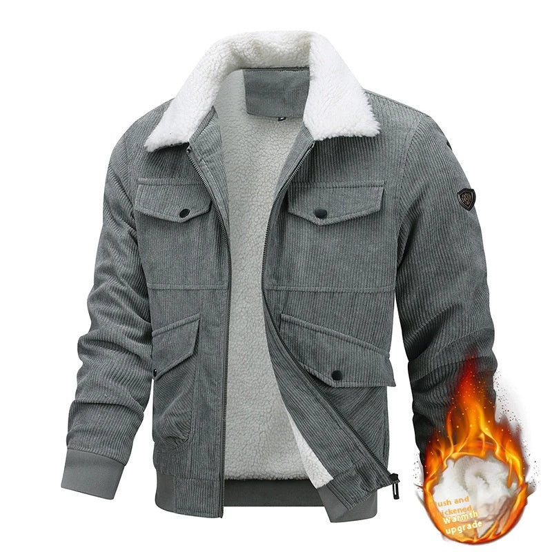 Gefütterte Winter Fleecejacke mit Taschen