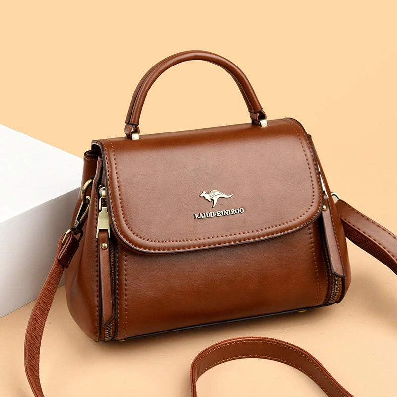 Texturierte Retro Schultertasche