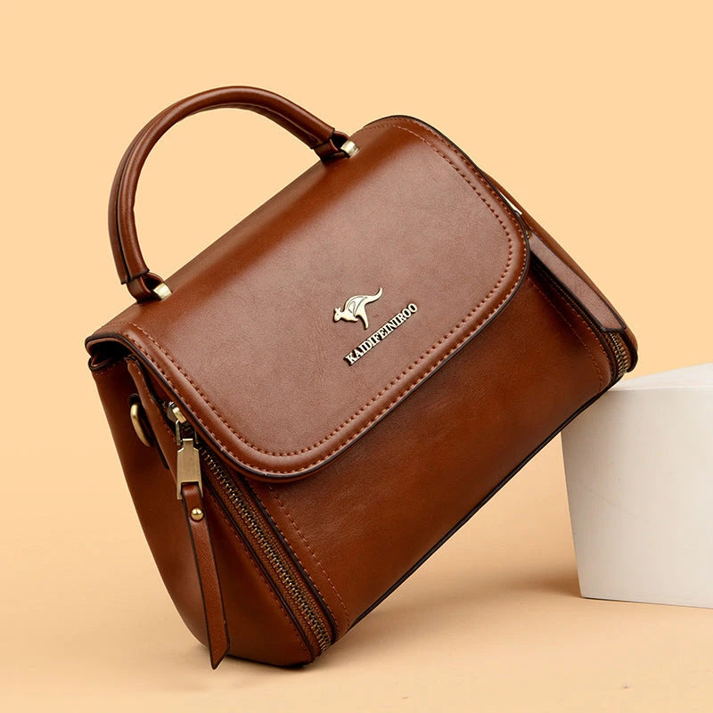Texturierte Retro Schultertasche